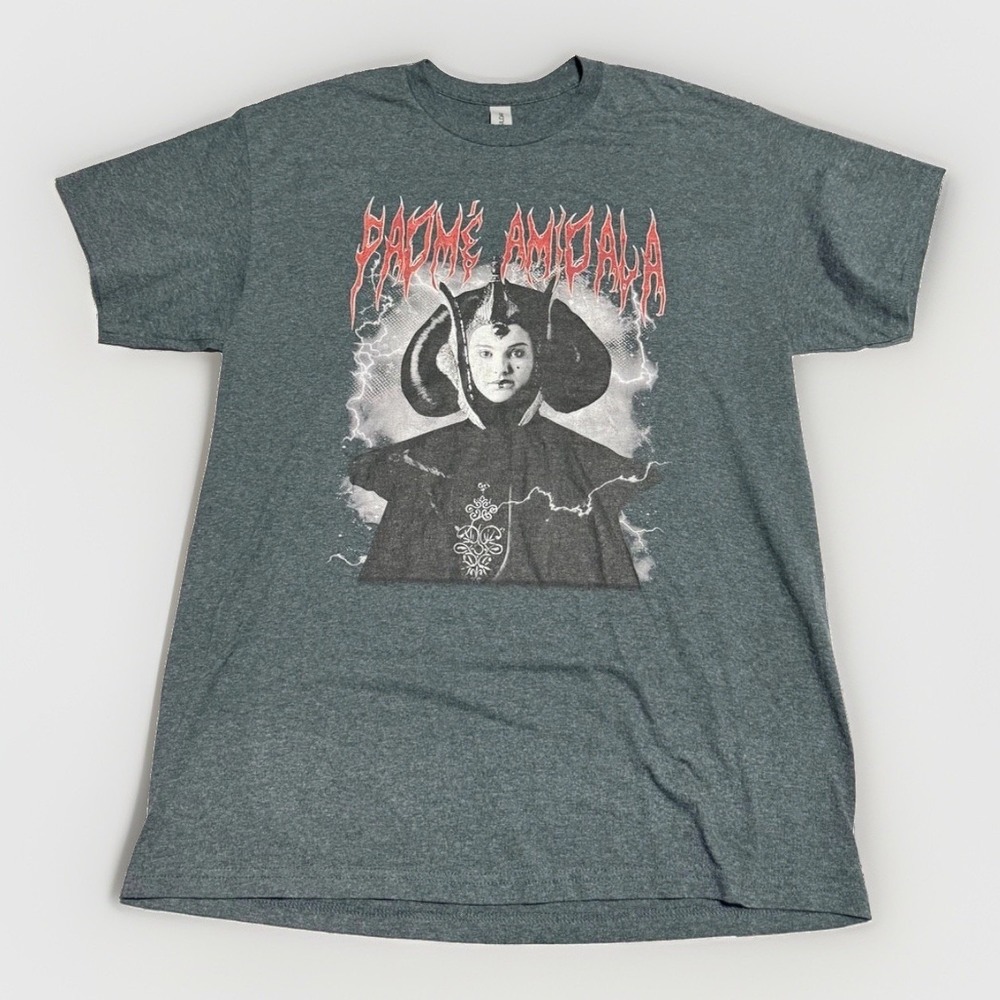 Padme Amidala Metal Band Style Tee Mens L Star Wars Fan Art